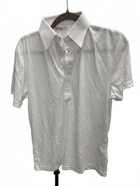 Collars & Co. White Short Sleeve Polo Shirt Small